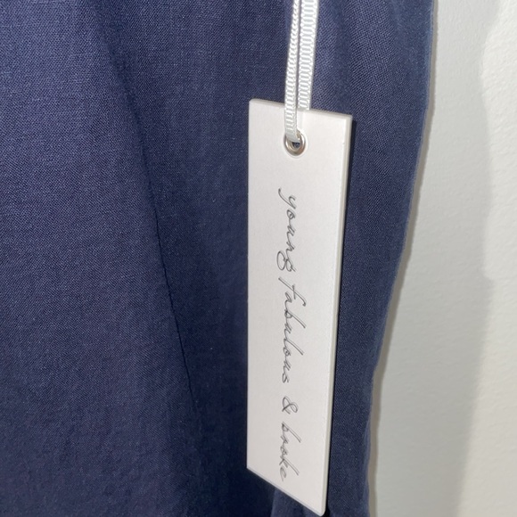 YFB Navy Linen Shirt Dress Oversized NEW - Picture 7 of 13